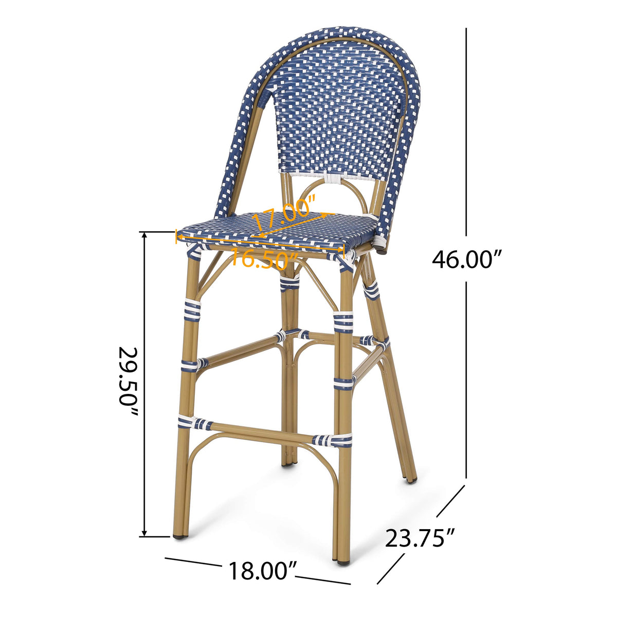 Teal Blue Rattan Counter Height Bar Stools Set of 2 I9458