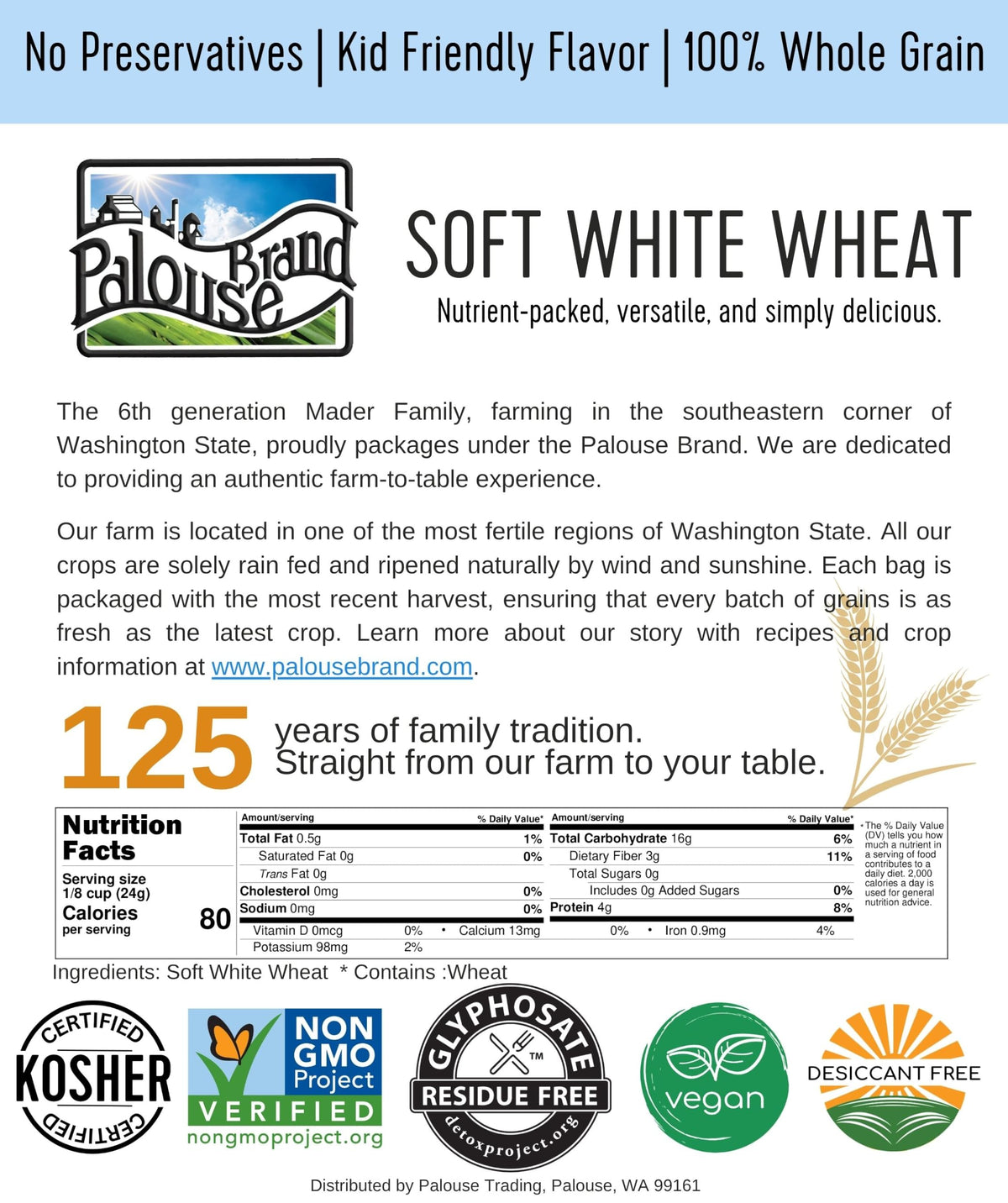 Hard Red Spring and Winter Soft and Hard White Wheat Berries 100 LBS X388985