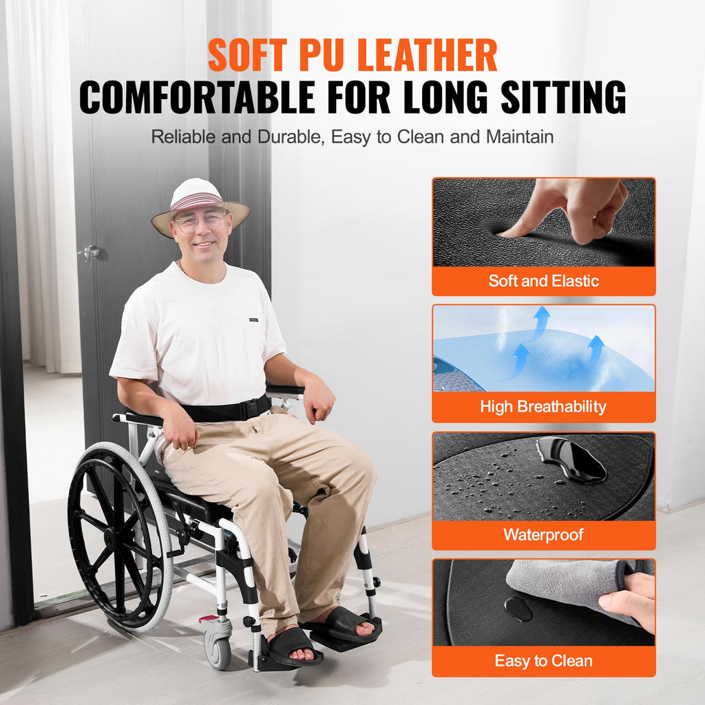 17.5in Adjustable Aluminum Shower Wheelchair with Brake A70011