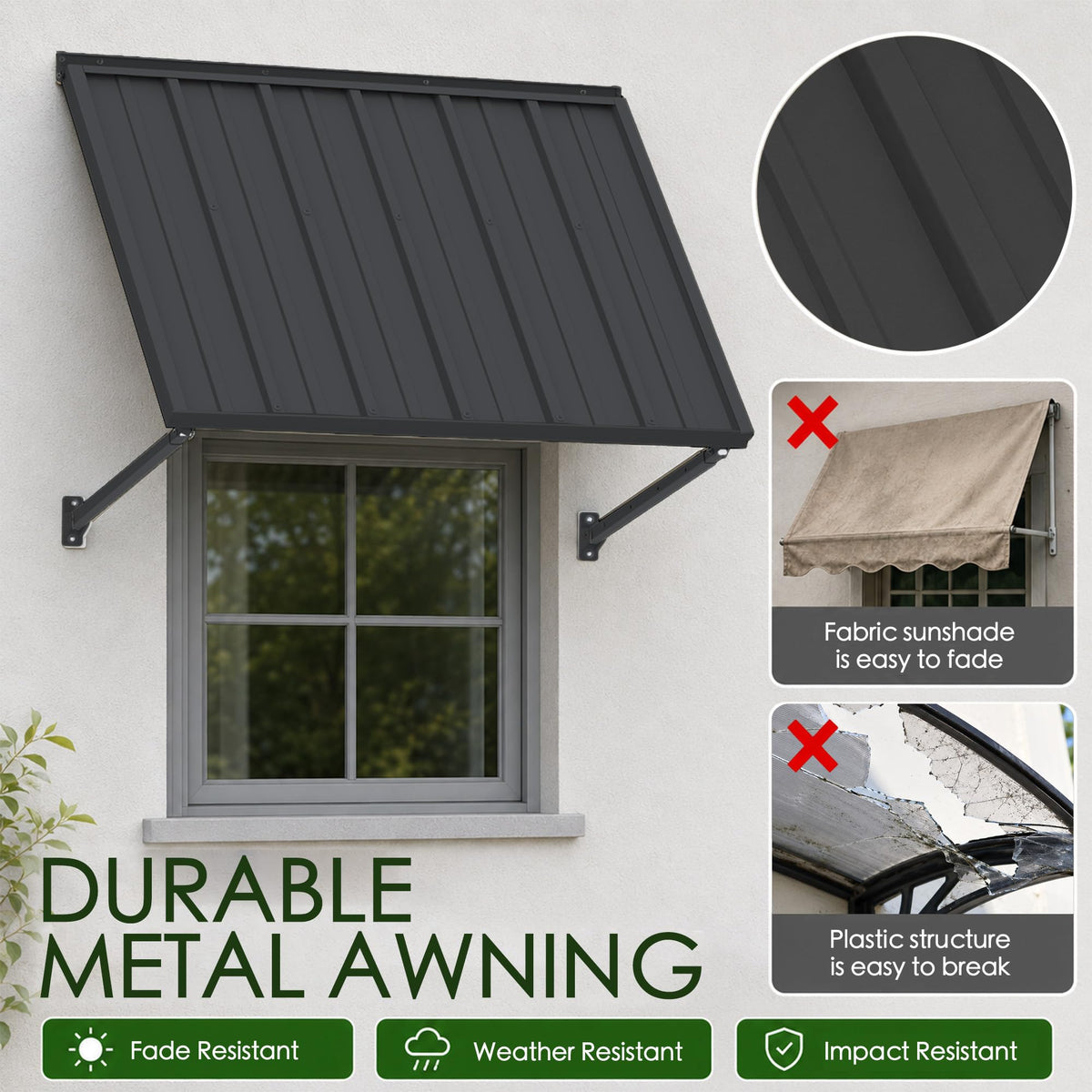 Adjustable Door Window Awning 42"W×32" R3968