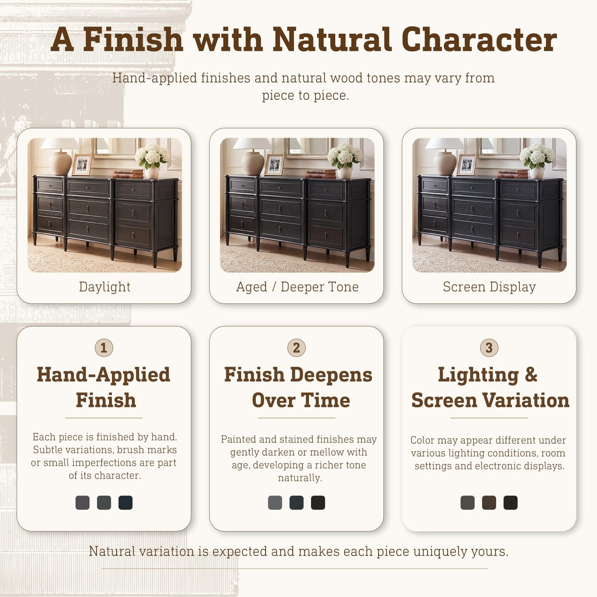 Black 9 Drawer Wood Dresser Q5114