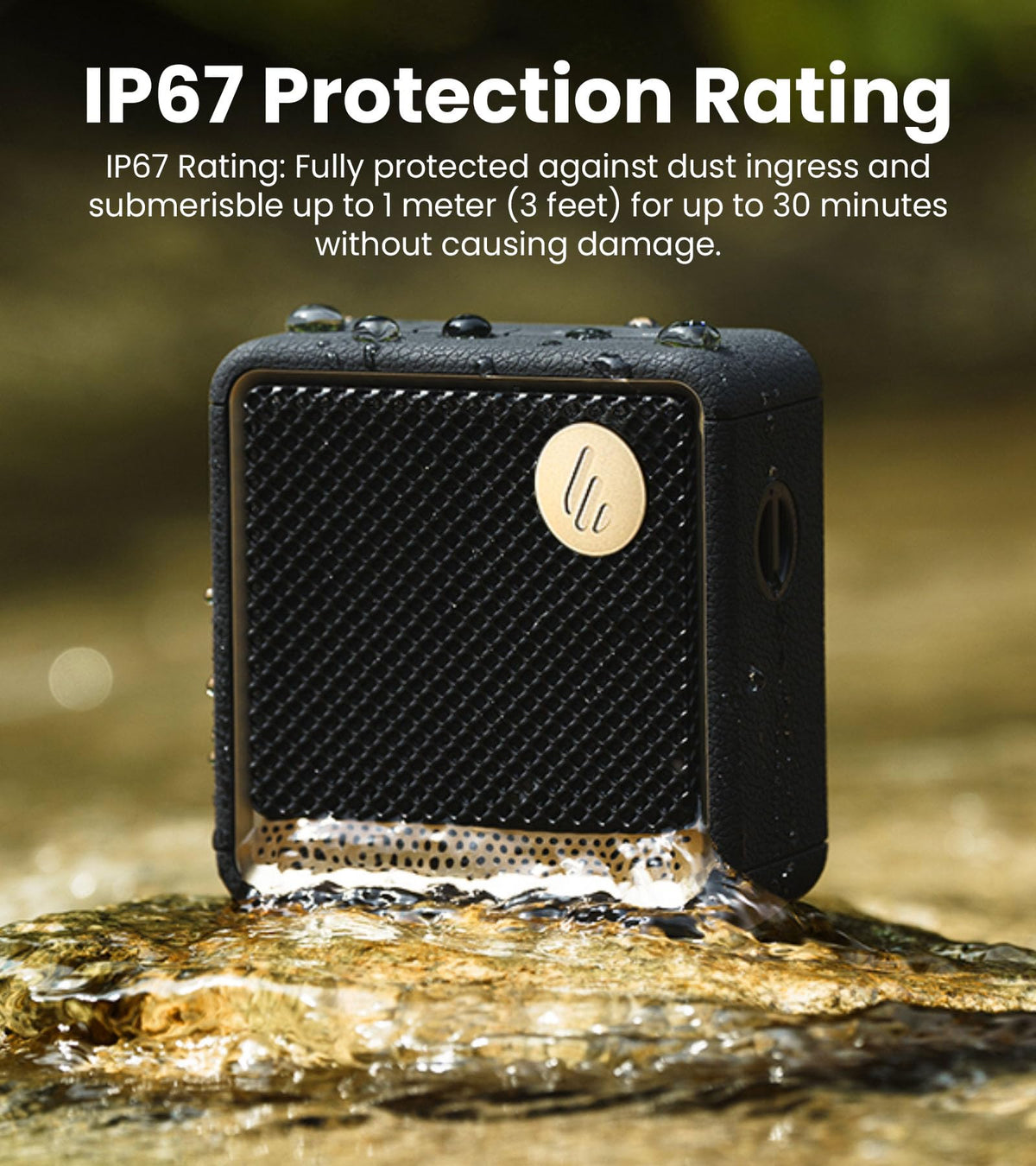 Portable Bluetooth Speaker IP67 Black W9882