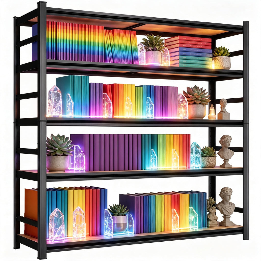 5 Tier Adjustable Wooden Bookshelf S494