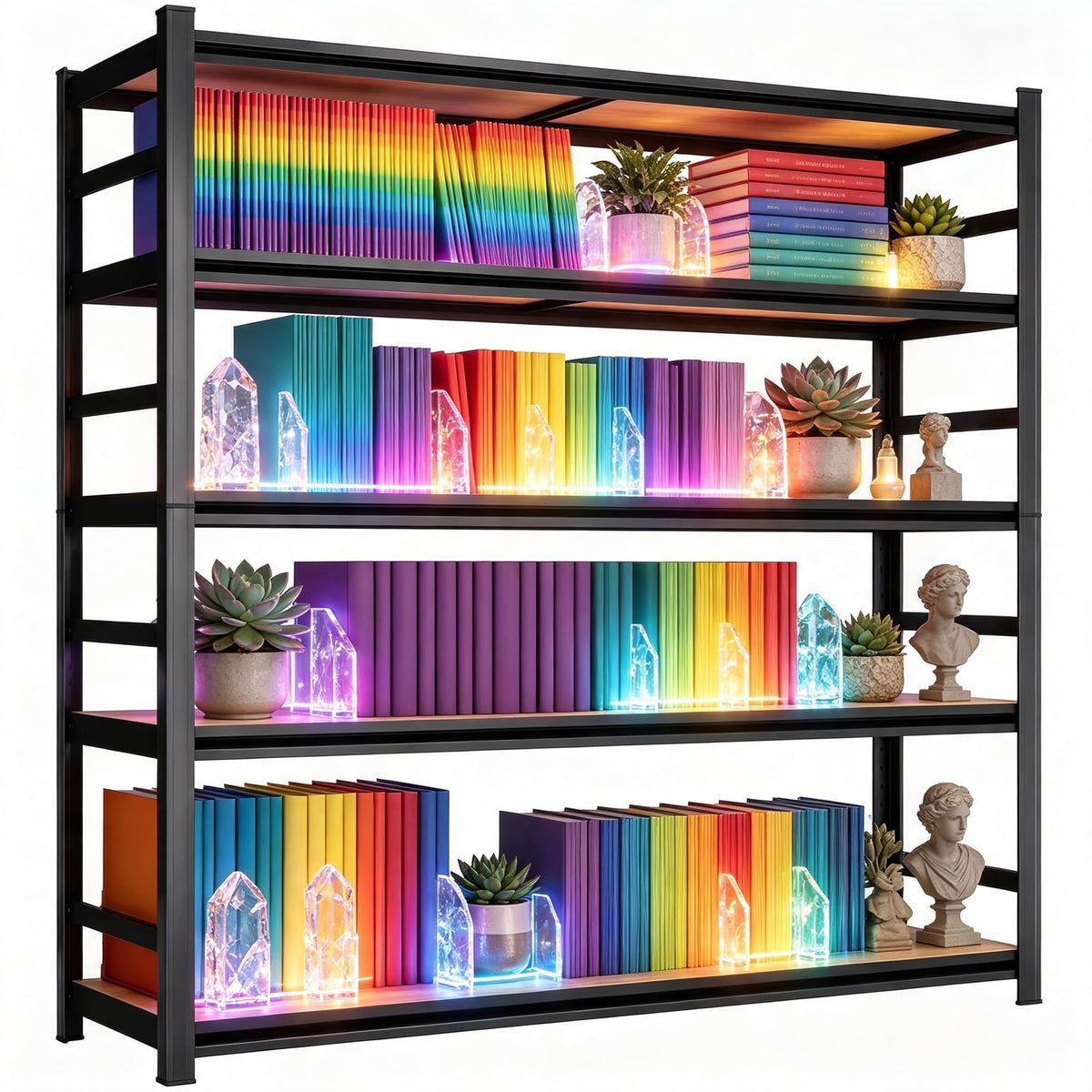 5 Tier Adjustable Wooden Bookshelf S494