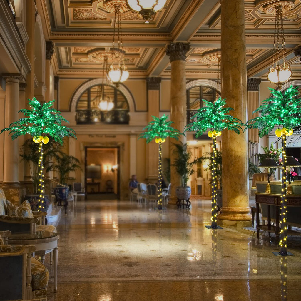 8FT Artificial Lighted Palm Tree with 256 LED Lights L816156