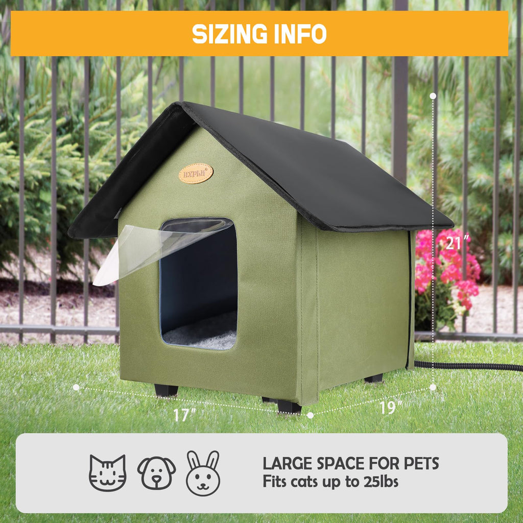 Heated Weatherproof Insulated Outdoor Cat House C574485