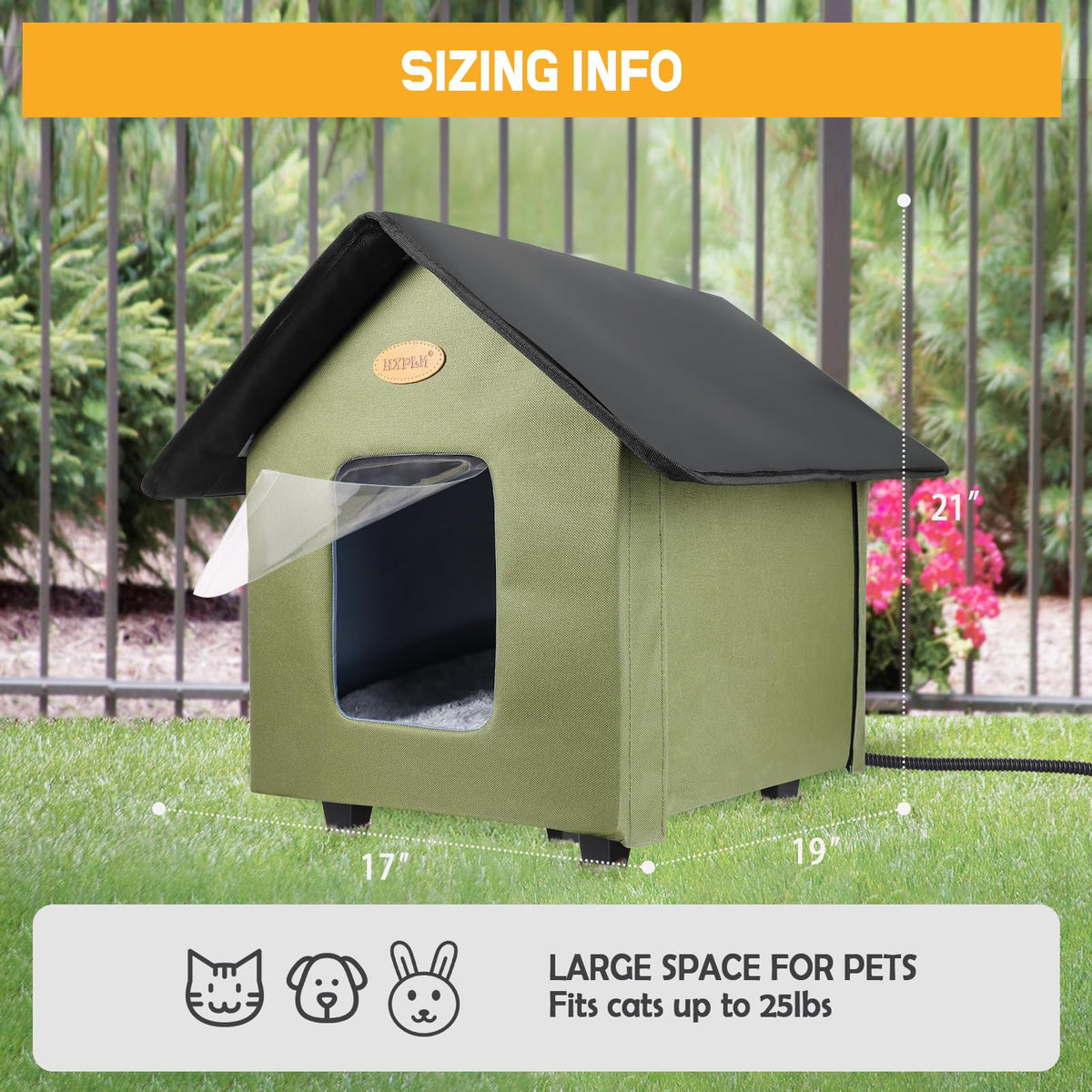 Heated Weatherproof Insulated Outdoor Cat House C574485