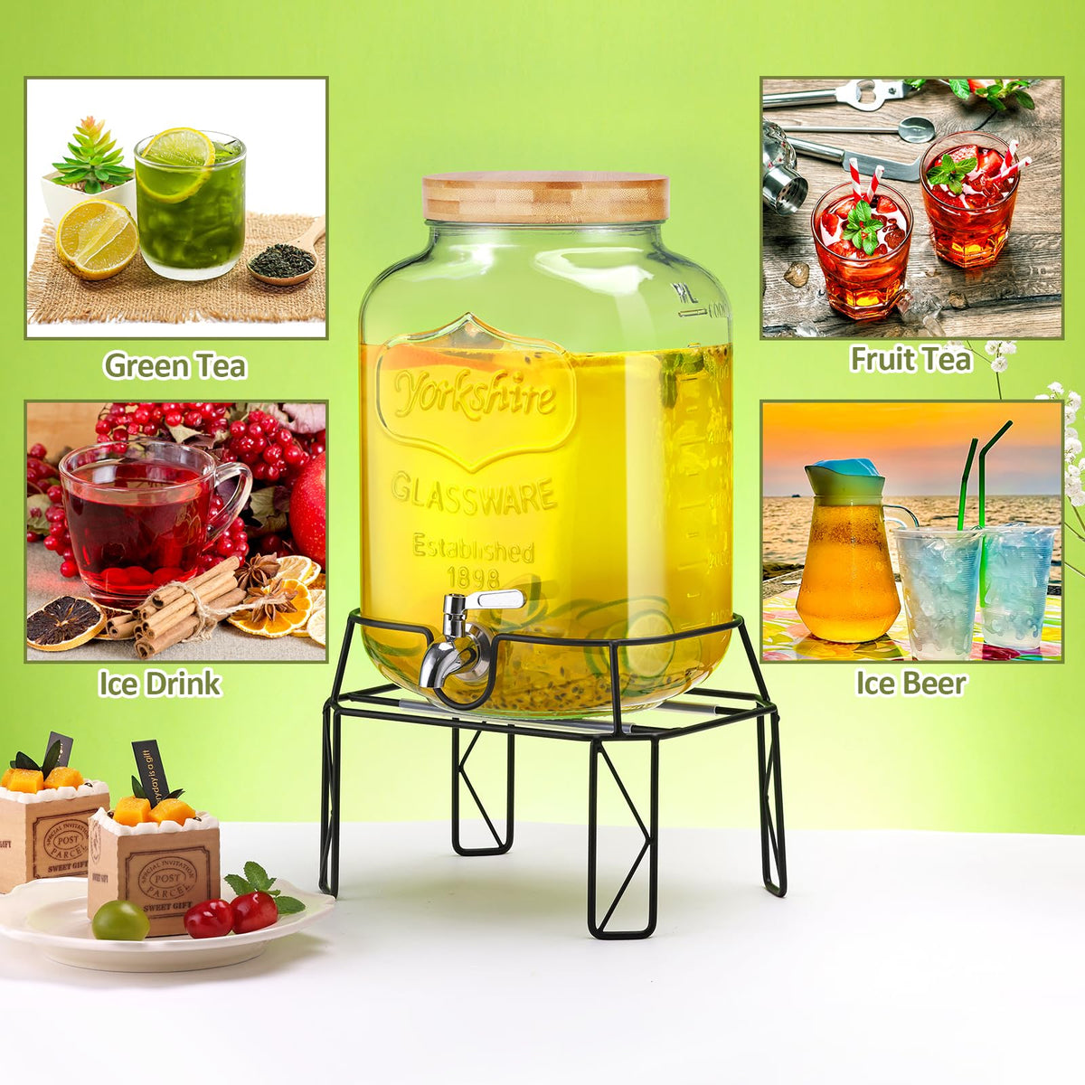 2 Gallon Drink Dispensers with Stand A631
