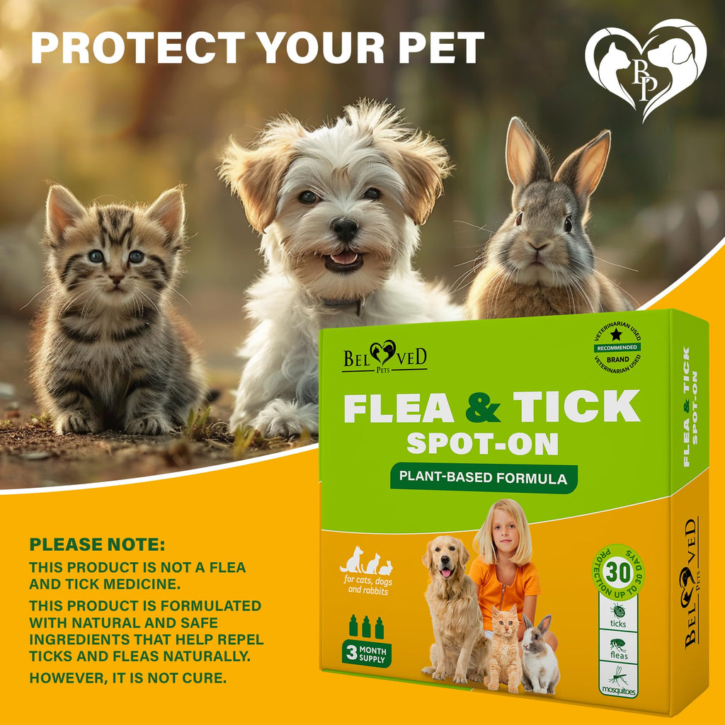 Flea & Tick Spot-On Drops for Dogs and Cats 3 Supply Pack Y777350
