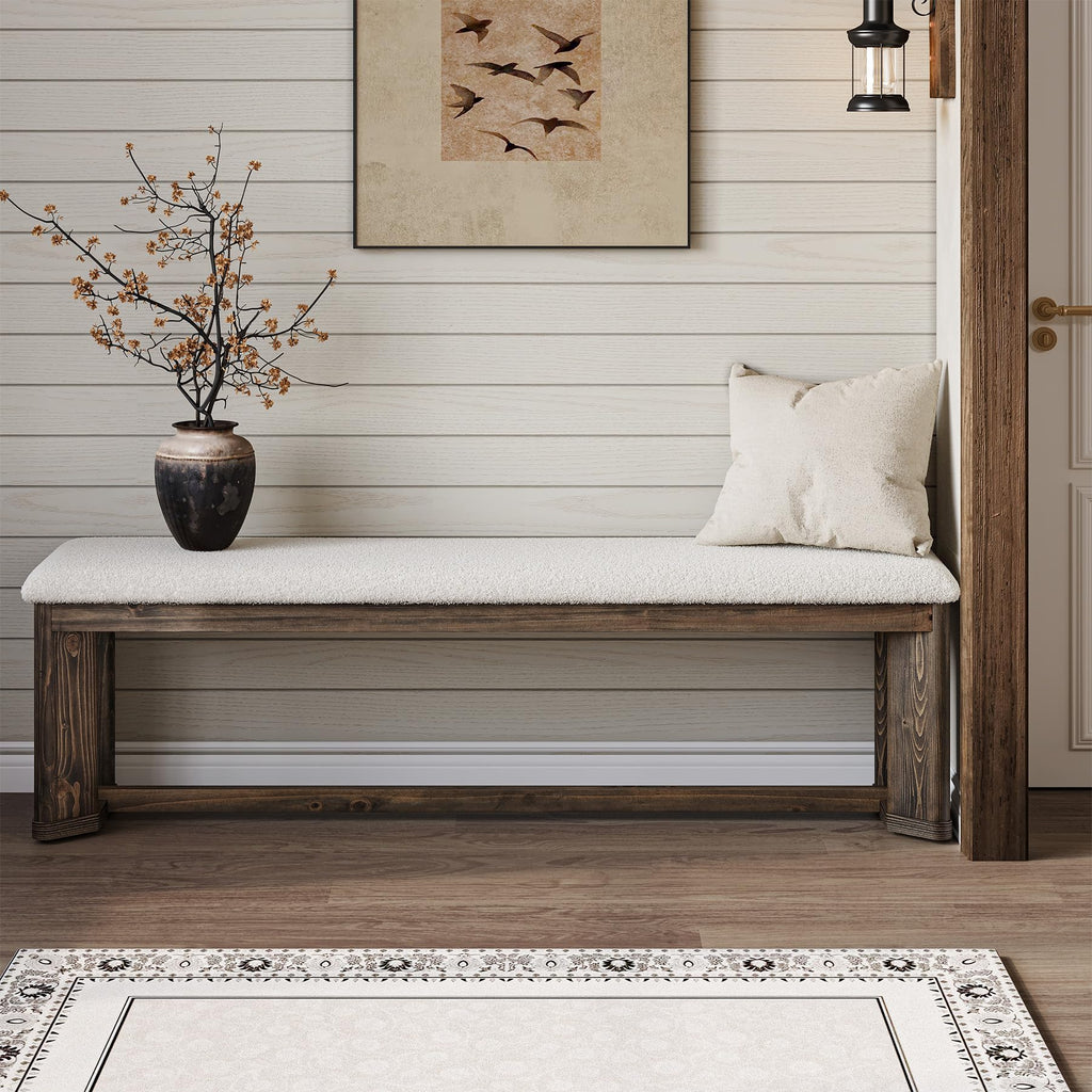 Upholstered Bench with Cushion T7360
