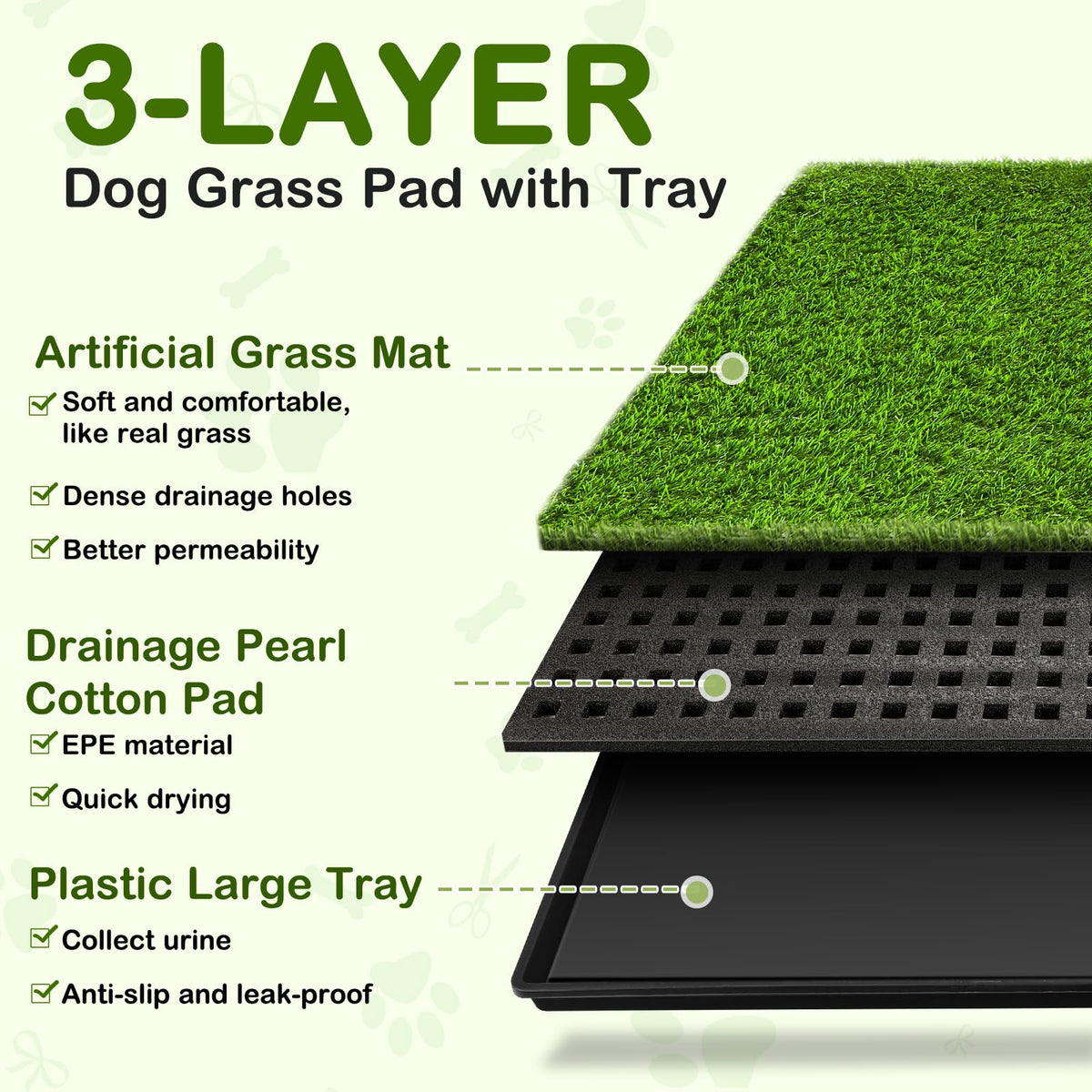 23''X17'' Artificial Turf Dog Grass Pad with Tray E617302