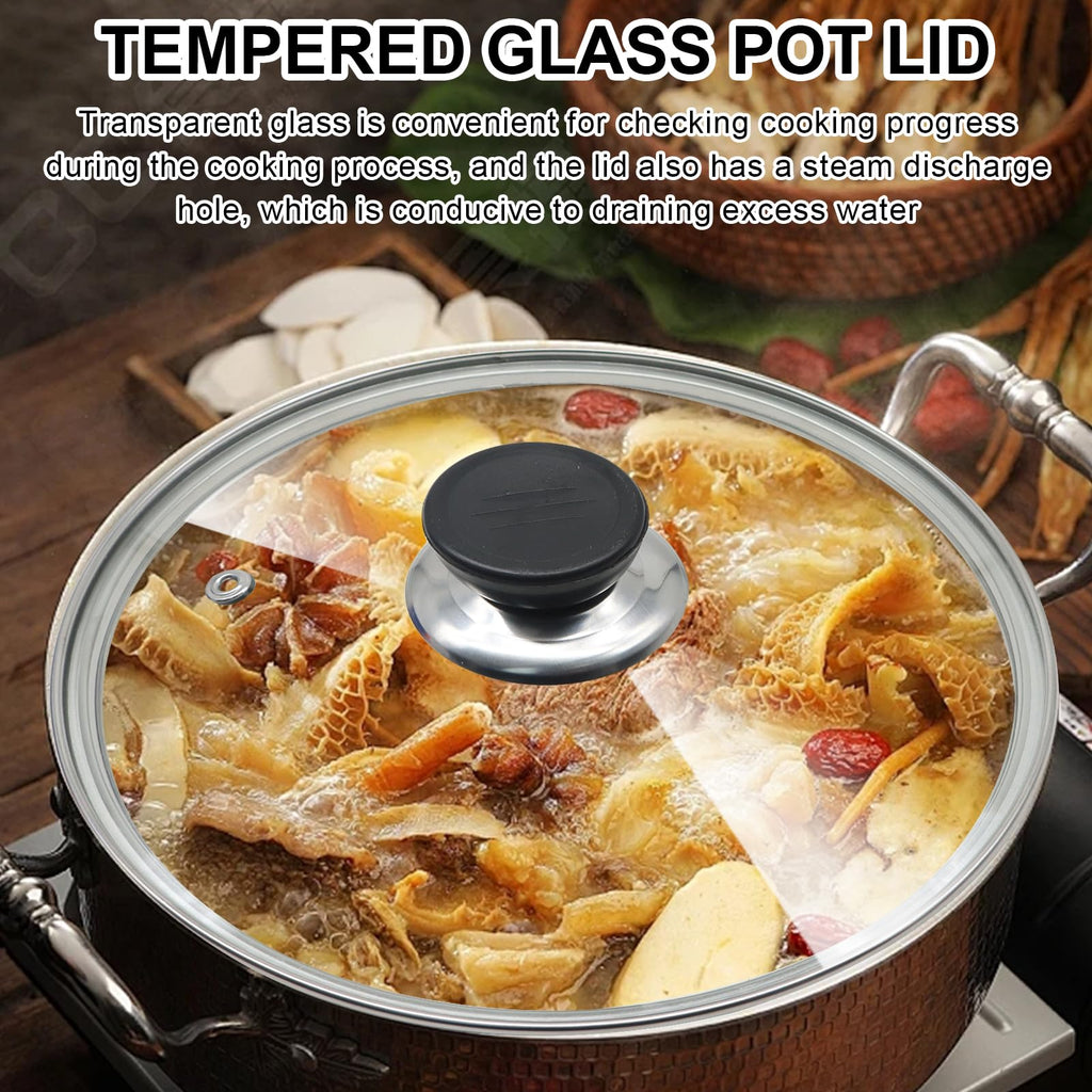 8 Inch Tempered Glass Lid with Stainless Steel Rim P43147