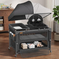 5-in-1 Baby Bassinet Bedside Crib with Changing Table Y9730