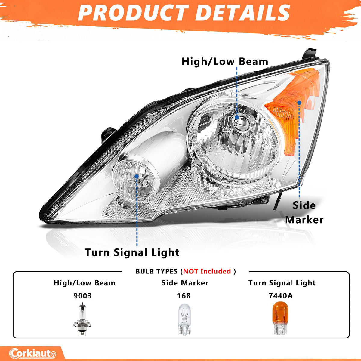 Halogen Headlight Assembly Pair Chrome Housing Clear Lens X3602