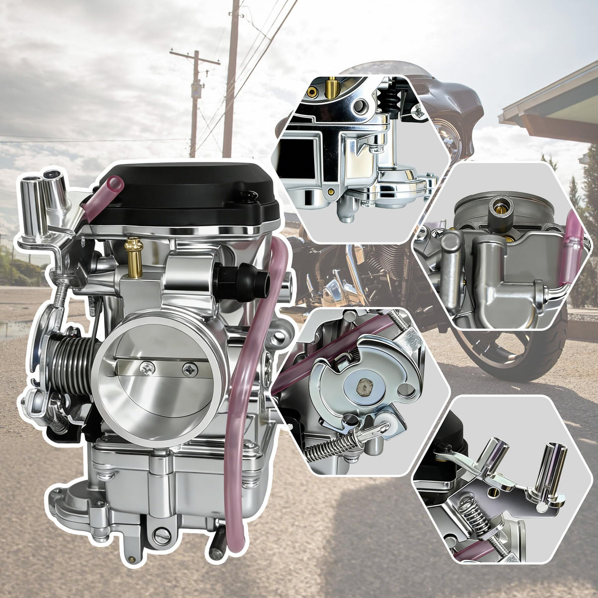 CV40 Carburetor with Choke Cable Replacement X34788