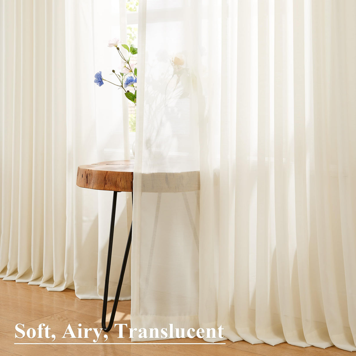 Pinch Pleated Sheer Curtains 108 Inches Length N1244