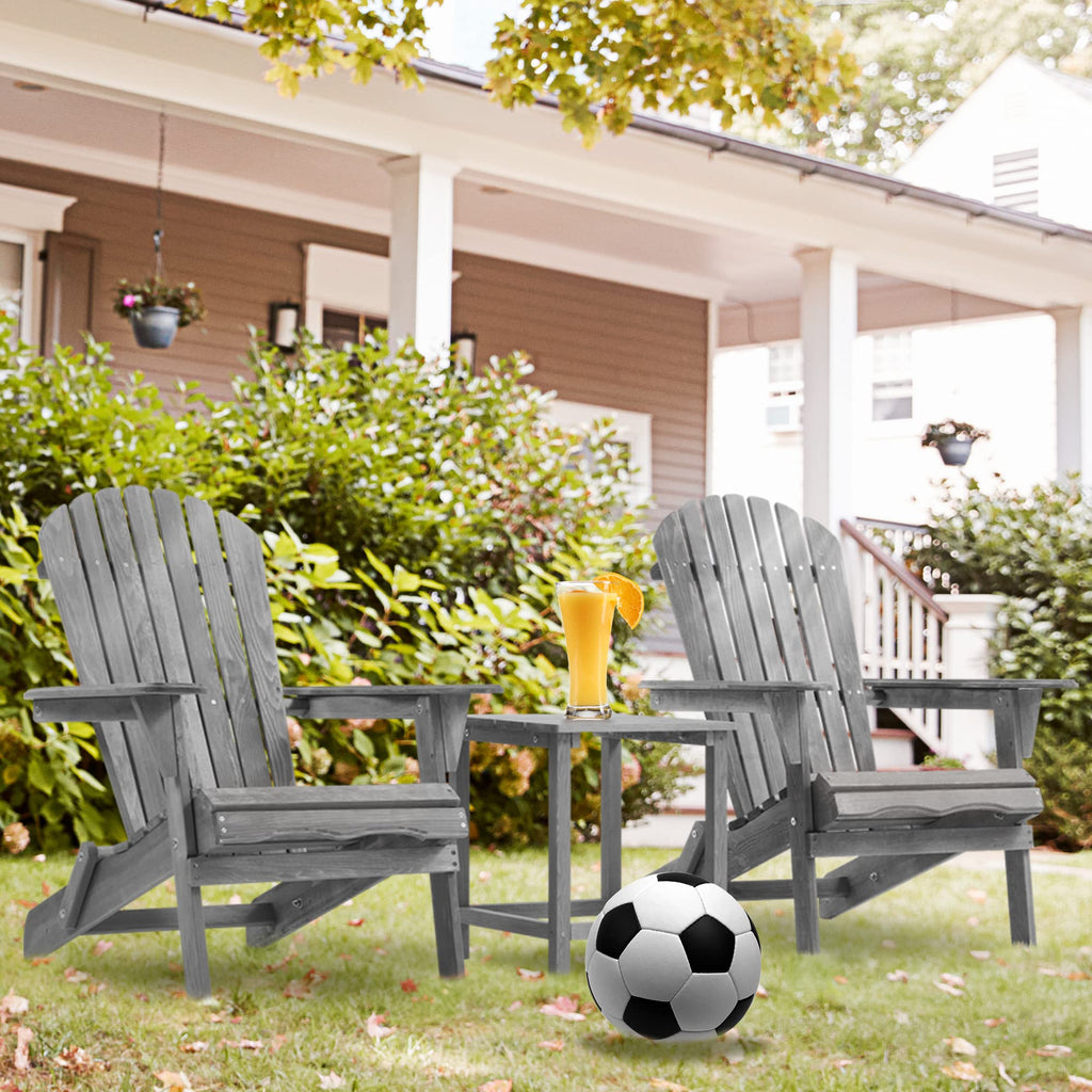 Wooden Folding Adirondack Chairs Set of 2 Solid Cedar Q2796