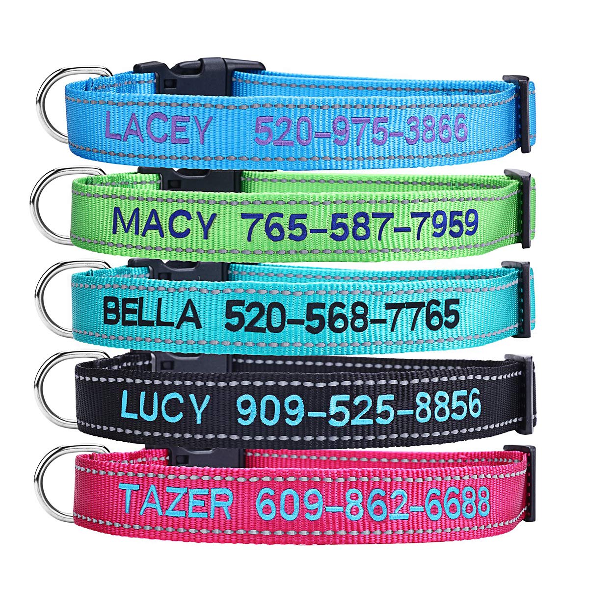 Personalized Dog Collar, 4 Adjustable Sizes Quick Release Buckle and D-Ring I995399