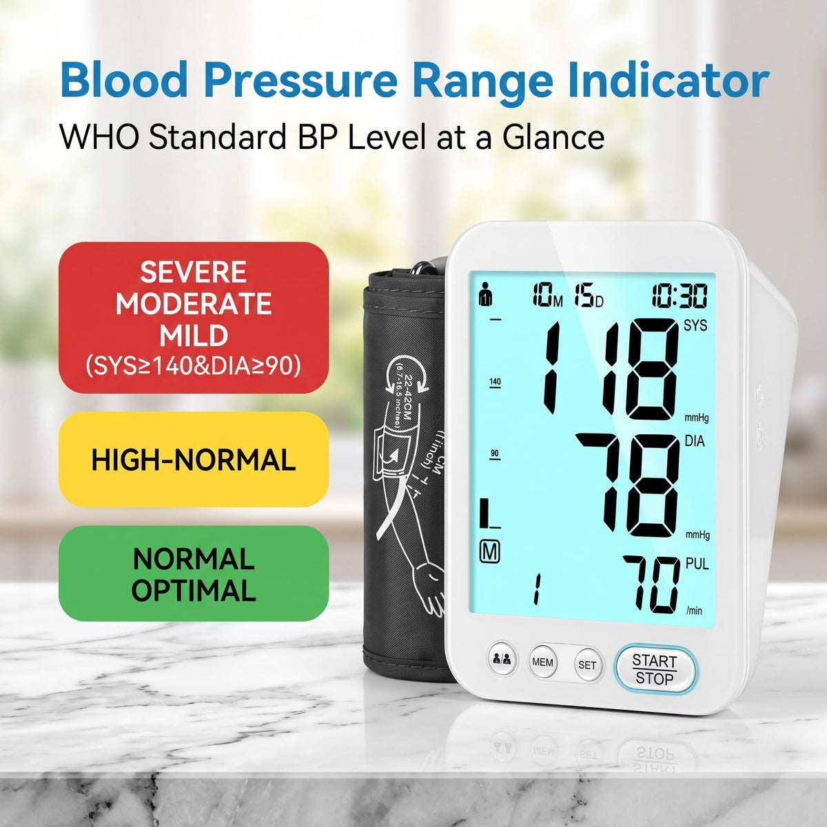 Blood Pressure Monitor Upper Arm with Storage Bag E2270