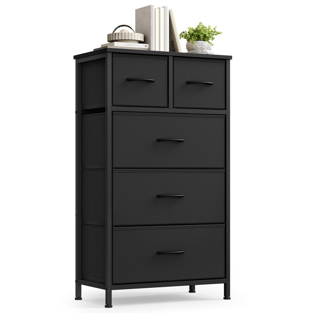 Tall Dresser with 5 Fabric Drawers W6935