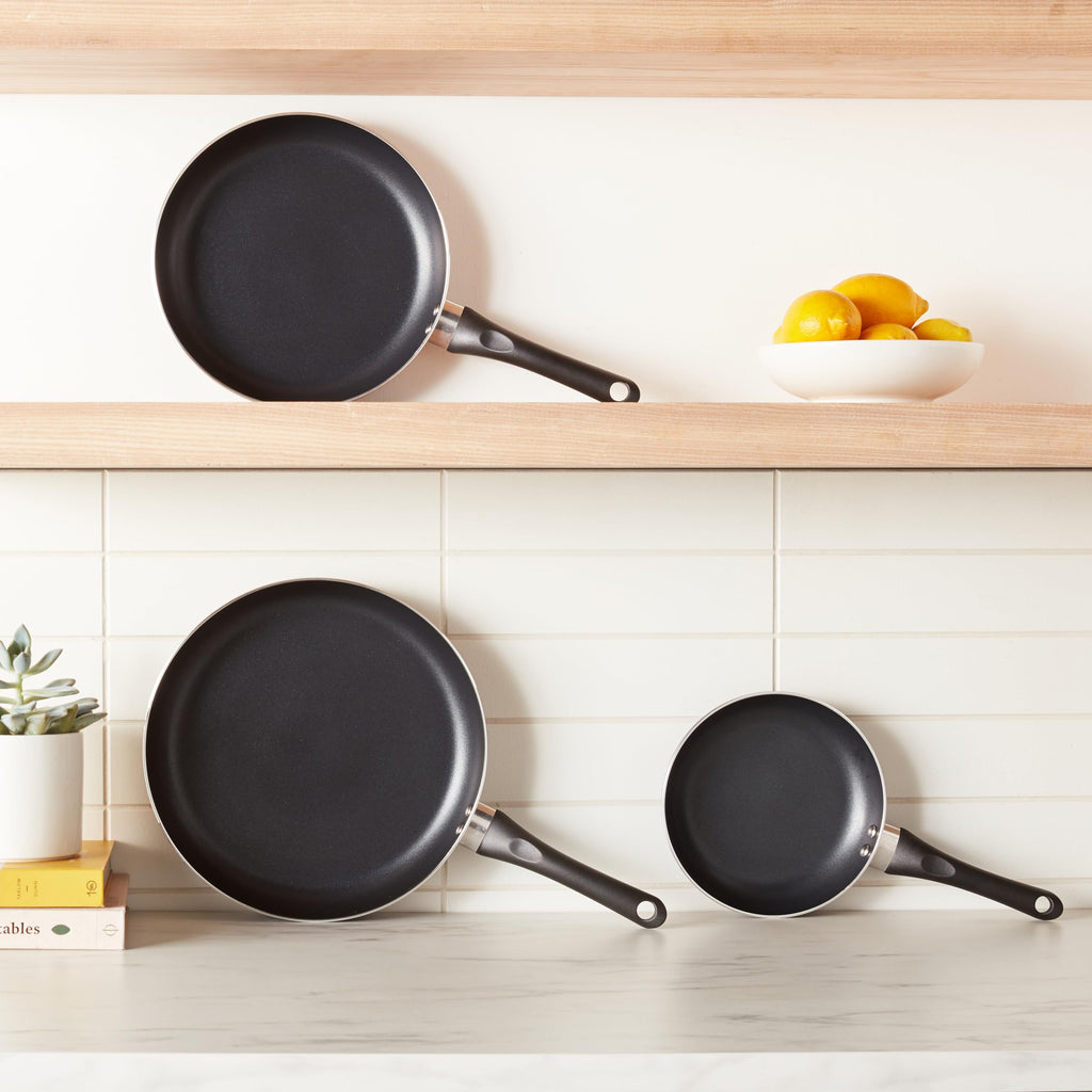 Ceramic Nonstick Frying Pan Set, 3-Piece, Black L794062
