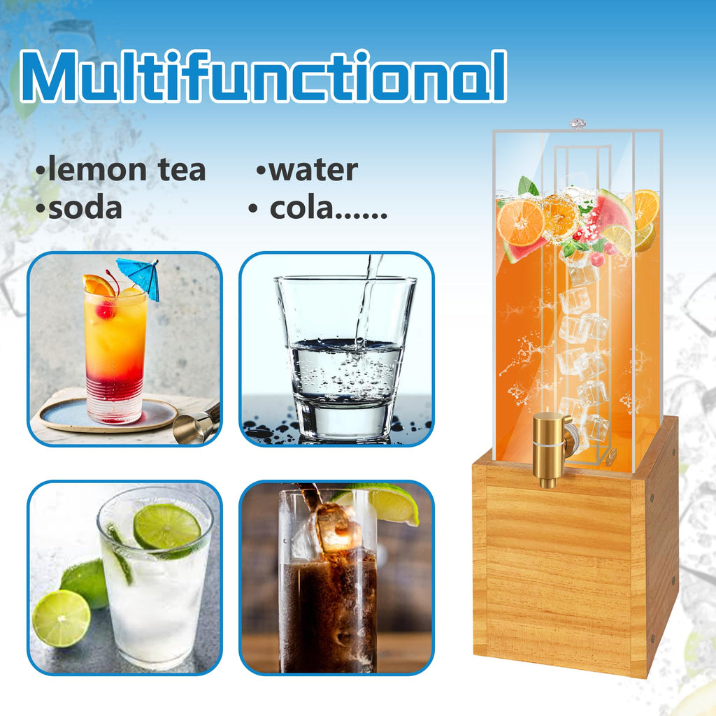 1.8 Gallon Drink Dispenser with Wood Stand Y45484