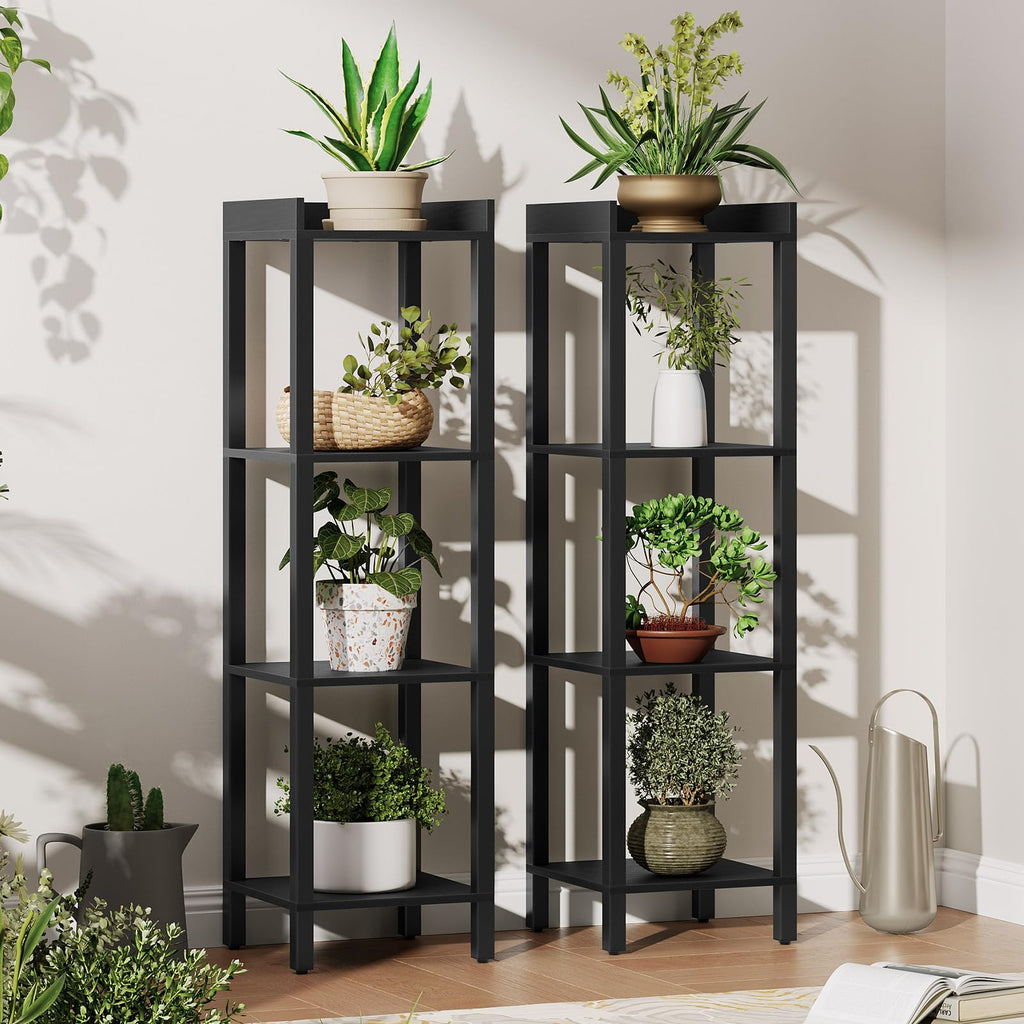 Black 4-Tier Wooden Bookcase Q4794