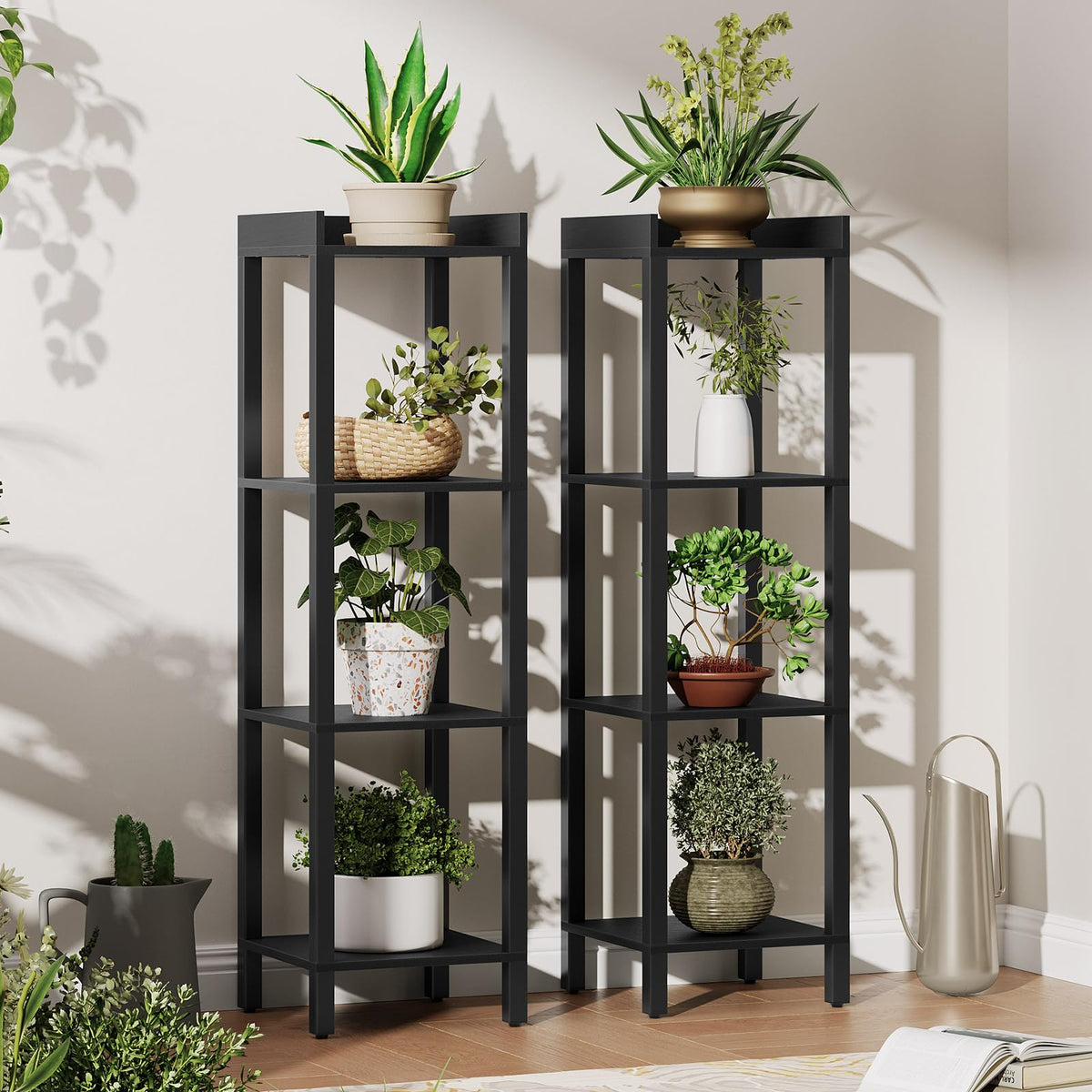 Black 4-Tier Wooden Bookcase Q4794