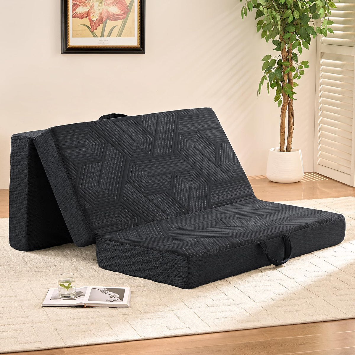 6 Inch Memory Foam Tri-Fold Twin Mattress with Washable Cover F435731