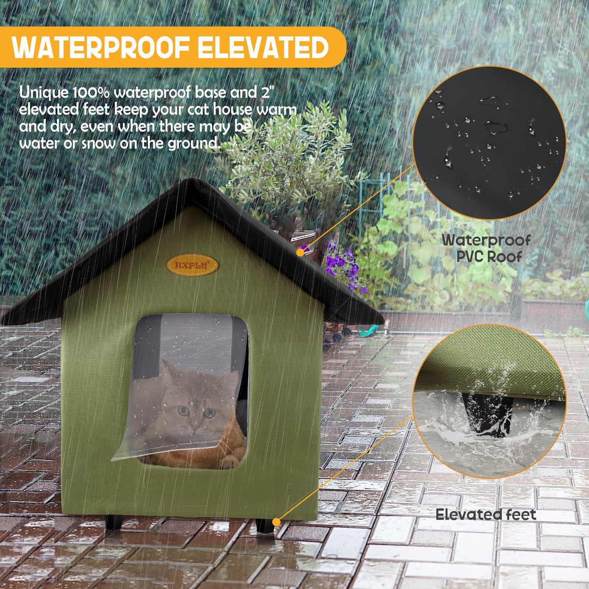 Heated Weatherproof Insulated Outdoor Cat House C574485