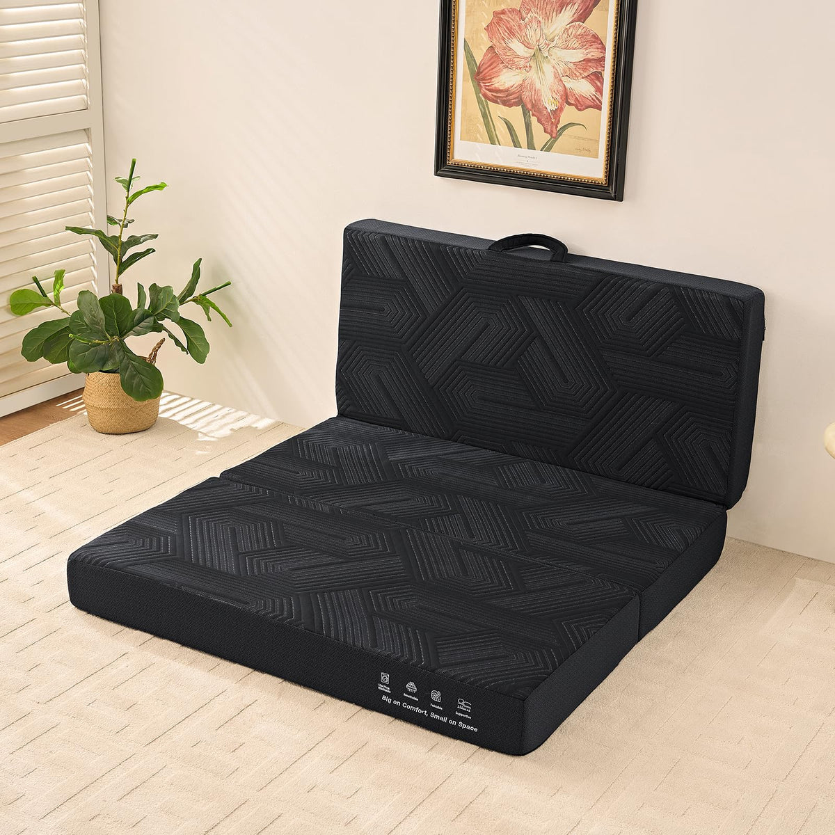 6 Inch Memory Foam Tri-Fold Twin Mattress with Washable Cover F435731