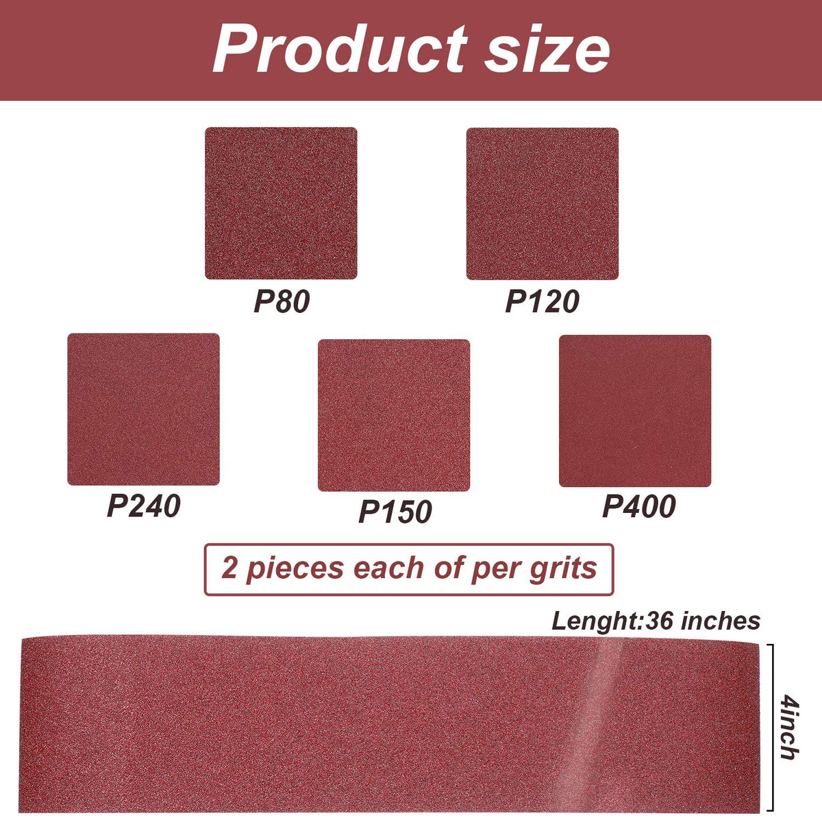 22 Pieces 4 x 36 In Sanding Belts and 6 In Self-Adhesive Discs Set W943312