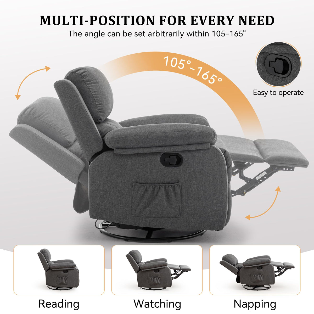 360 Swivel Rocker Recliner Chair T6892