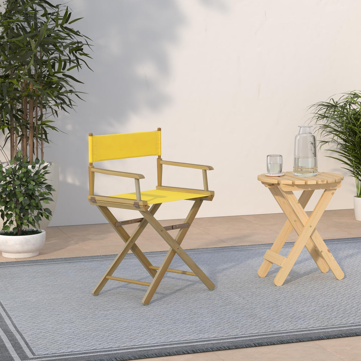 Director's Chair Natural Frame Gold Canvas Z1191