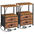 Nightstands Set of 2 with Charging Station R7405