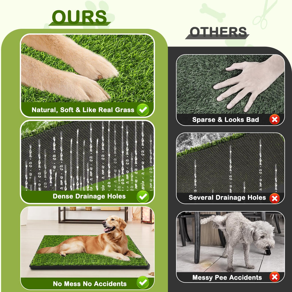 23''X17'' Artificial Turf Dog Grass Pad with Tray E617302