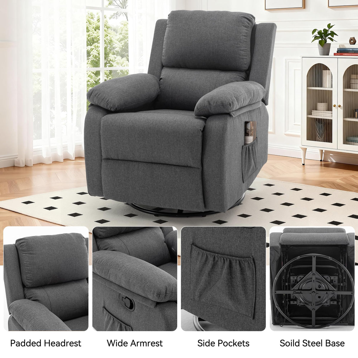 360 Swivel Rocker Recliner Chair T6892