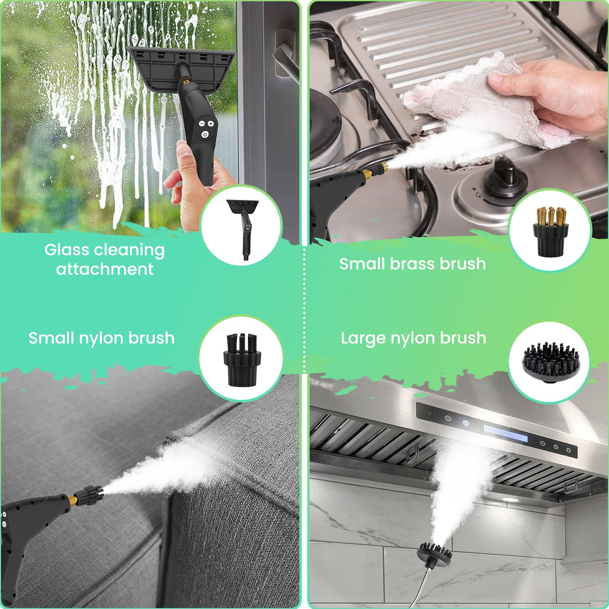 1.2L Portable Handheld Steam Cleaner with 14pcs Accessories T393290