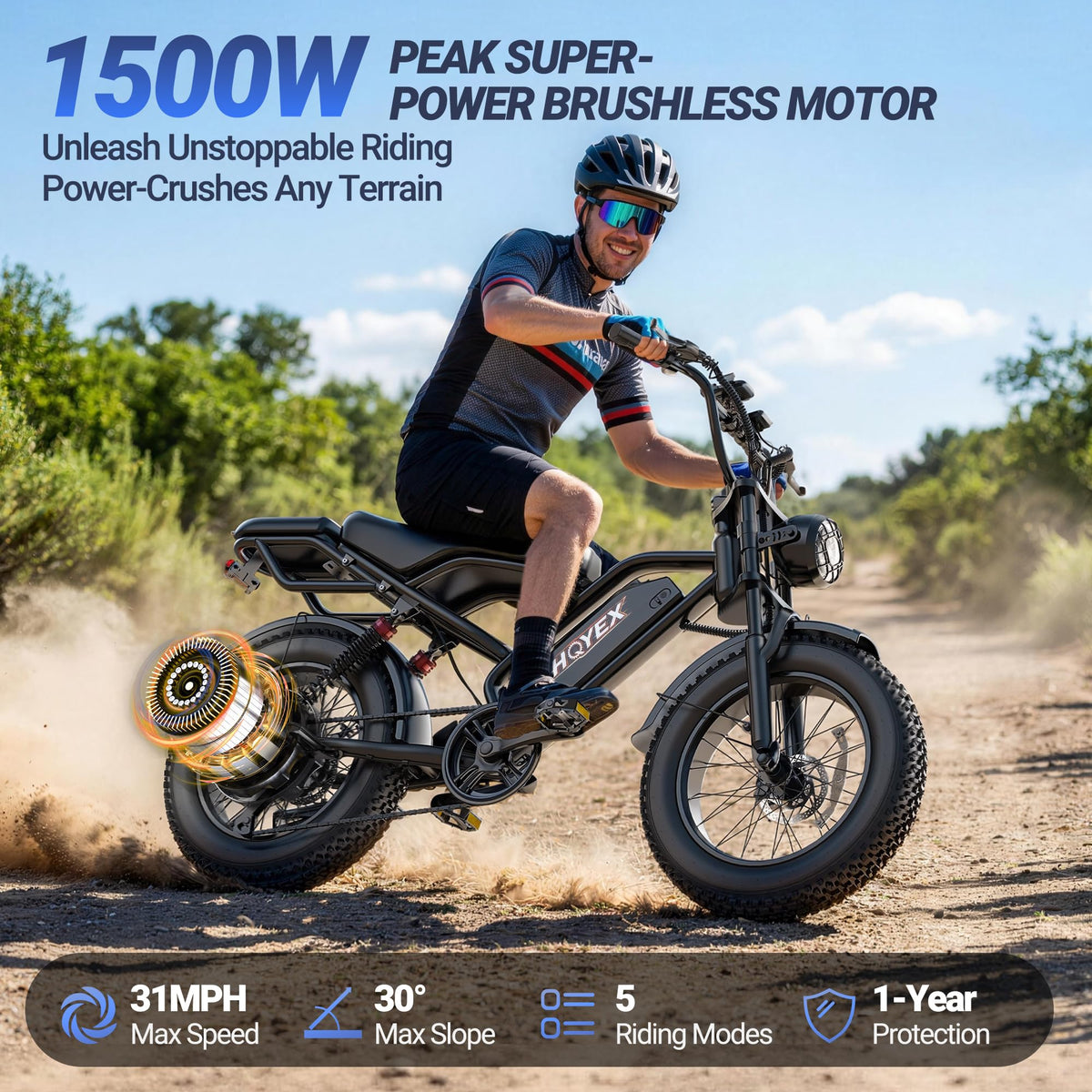 1500W 20" Fat Tire Electric Bike with 48V 20Ah Battery K34202