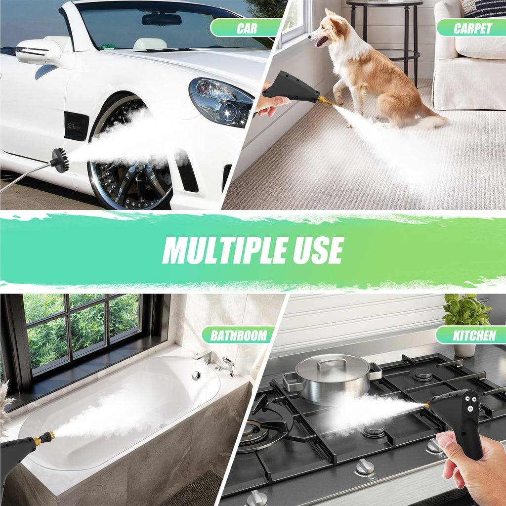 1.2L Portable Handheld Steam Cleaner with 14pcs Accessories T393290