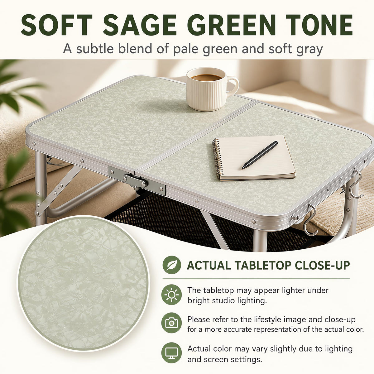 Adjustable Height Small Folding Camp Table B90842