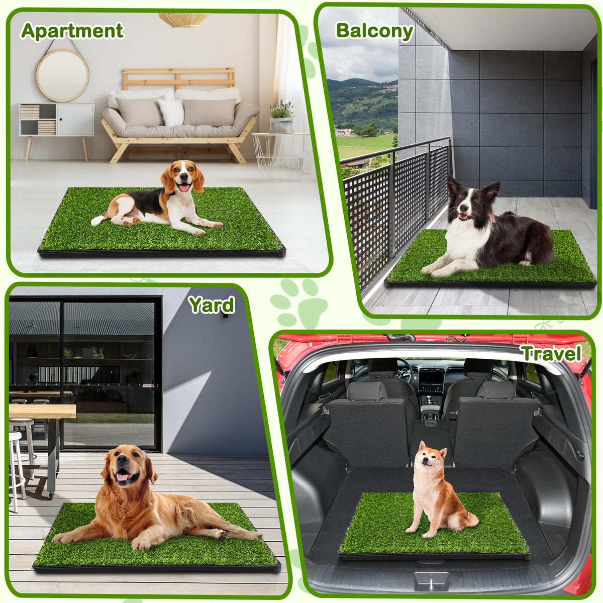 23''X17'' Artificial Turf Dog Grass Pad with Tray E617302