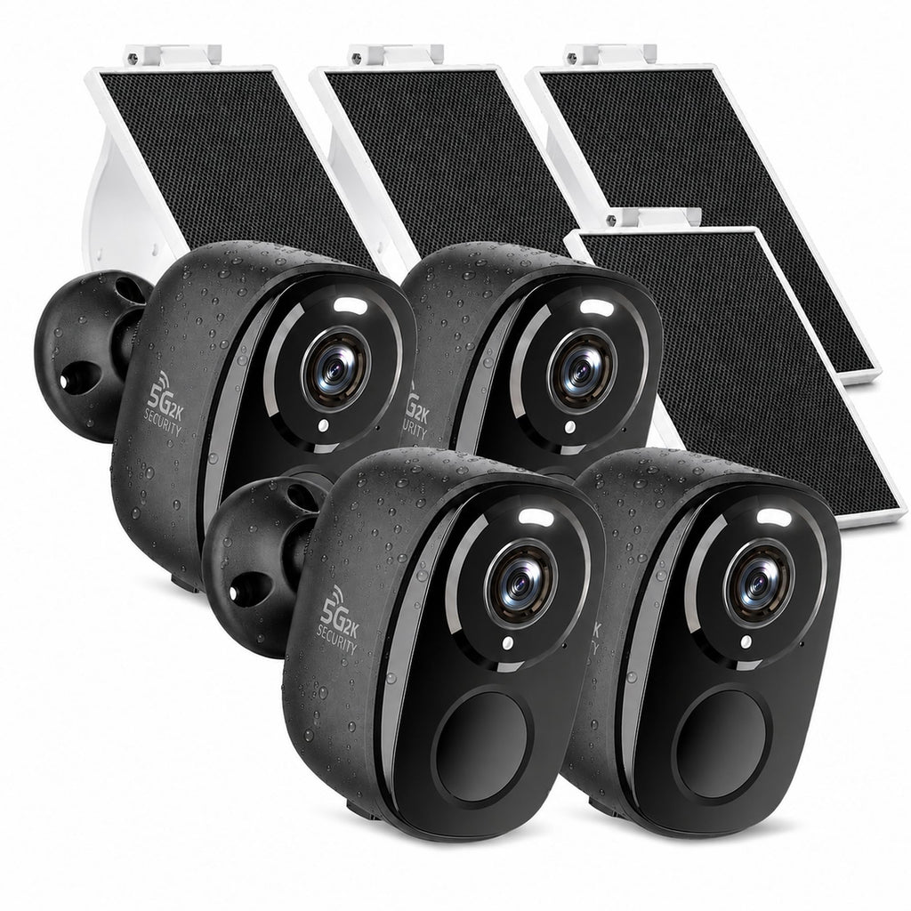 5GHz/2.4G Wireless Outdoor Security Cameras with Solar Panels G6764