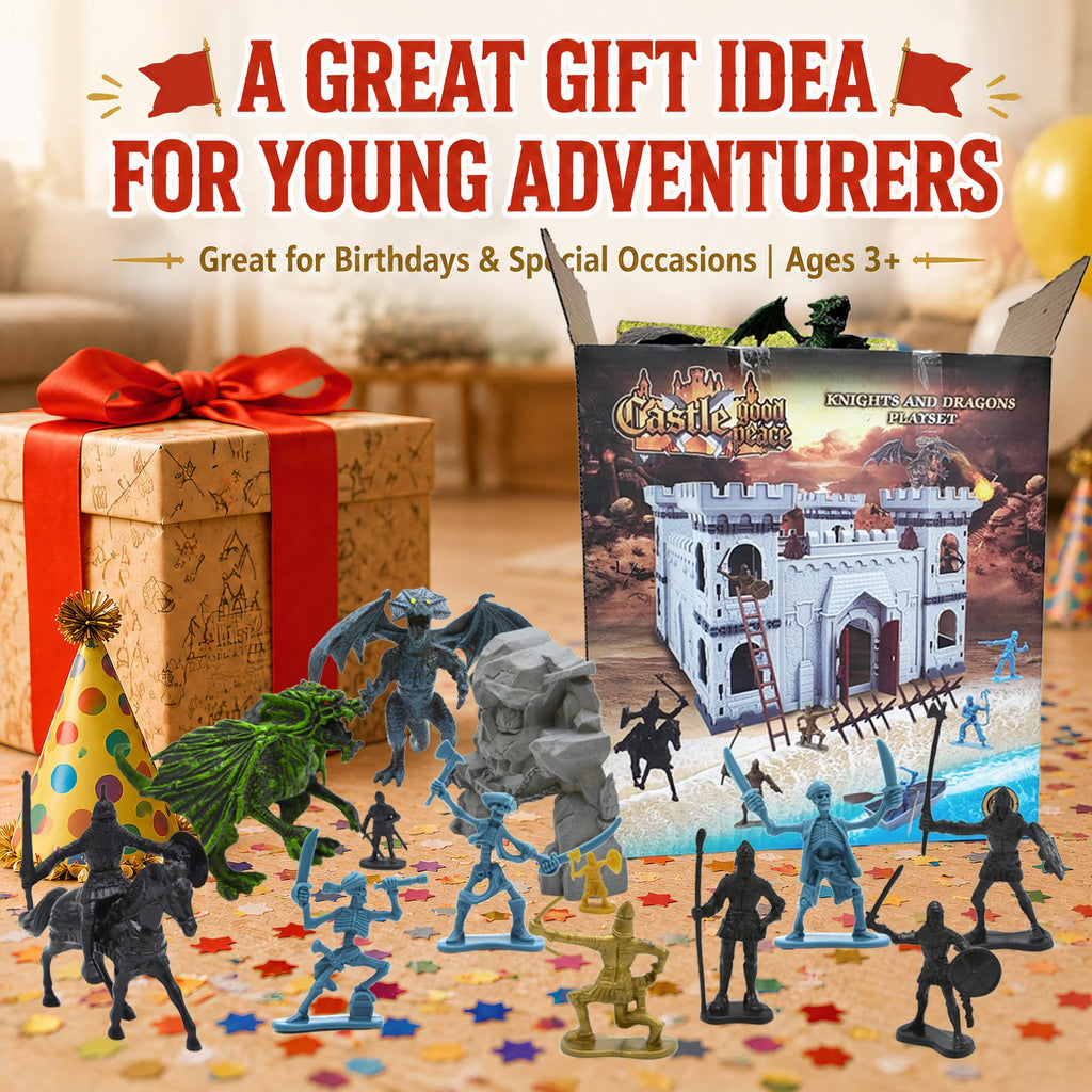 Medieval Castle Building Set with Knights and Dragon E335527