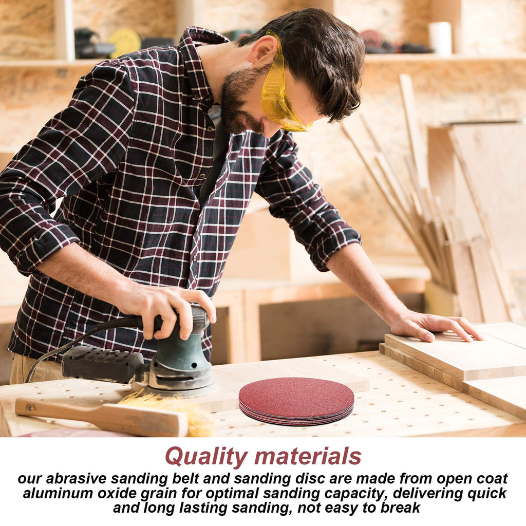 22 Pieces 4 x 36 In Sanding Belts and 6 In Self-Adhesive Discs Set W943312