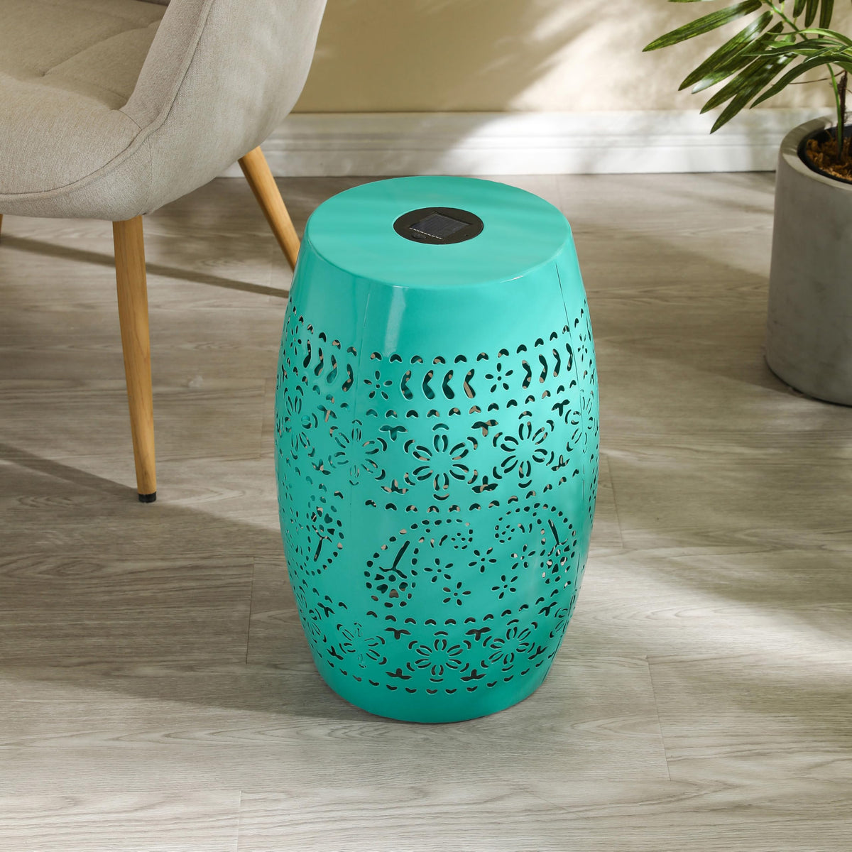 Teal Metal Patio Side Table P67308