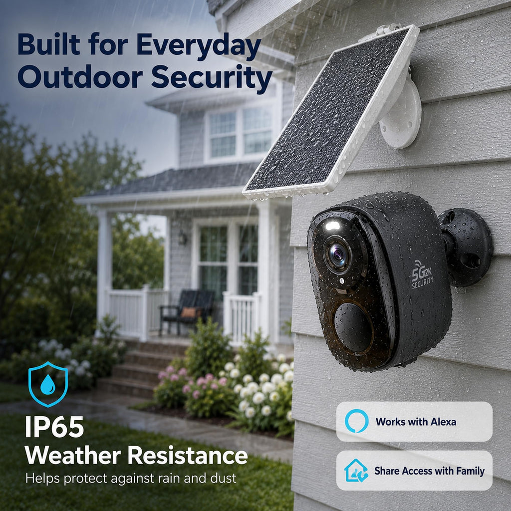5GHz/2.4G Wireless Outdoor Security Cameras with Solar Panels G6764