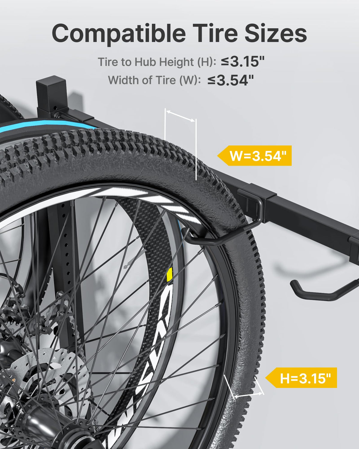 Freestanding Bike Storage Rack with Wheels for 3 Bikes W727306