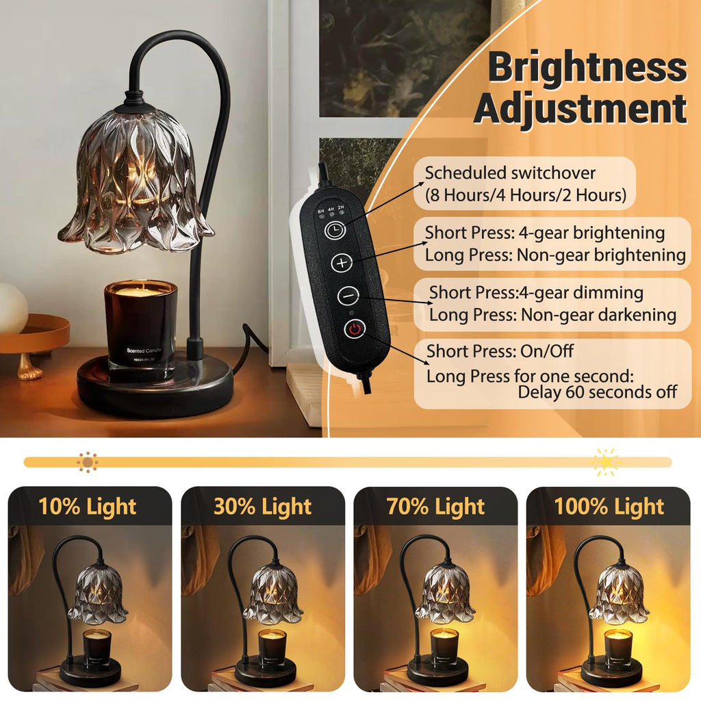 Candle Warmer Lamp with Timer Dimmer Marble Base M192249