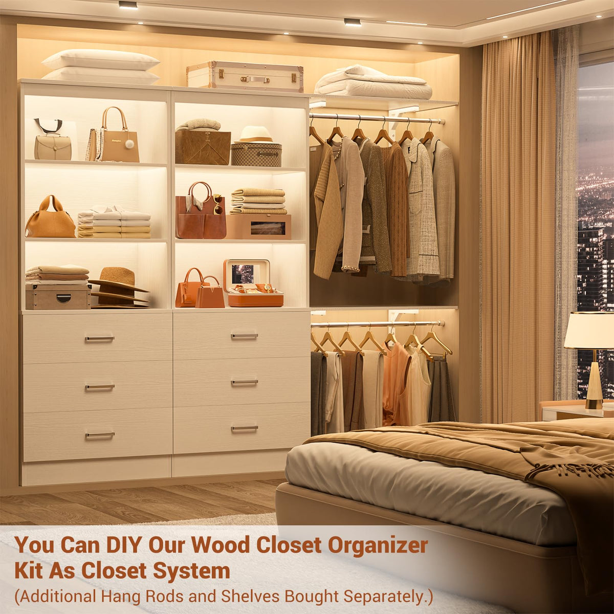 23.6" White Closet Drawers System with 3 Drawers D286705
